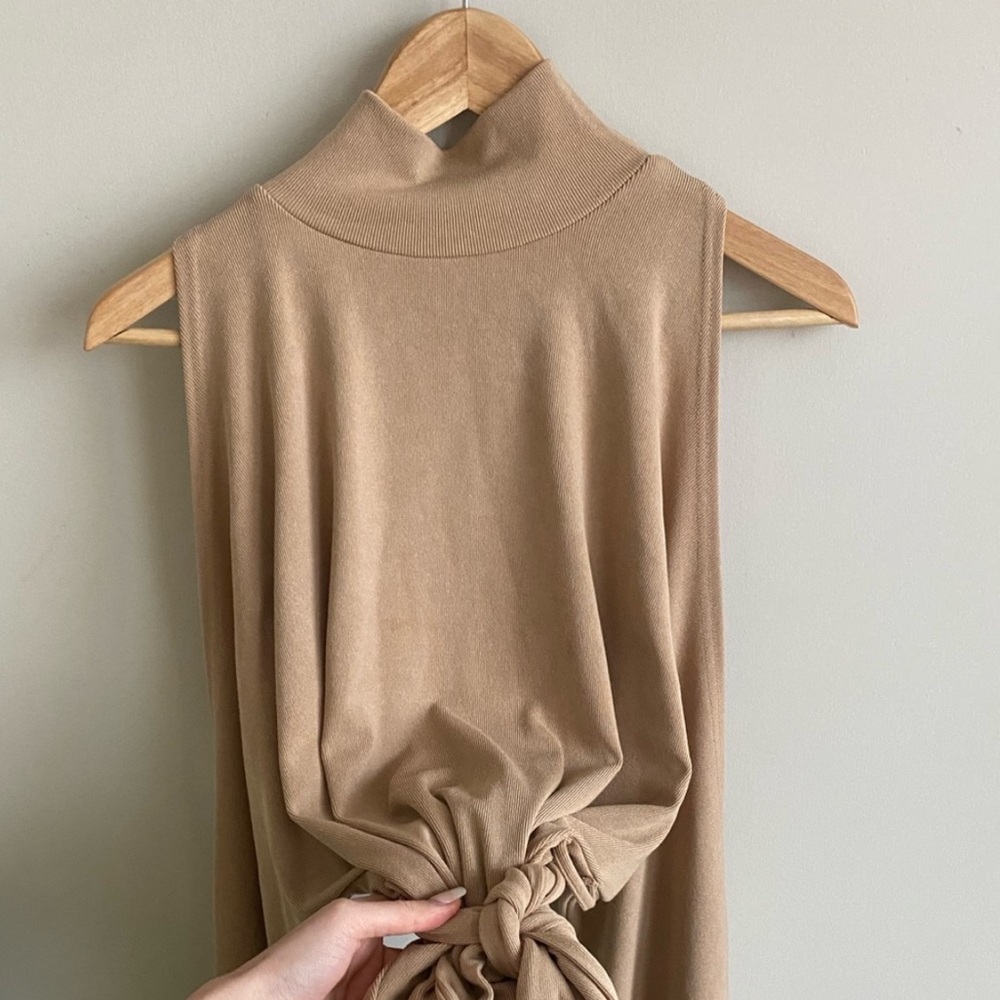 Lovers + Friends Gloria Cold Shoulder Sweater Mini Dress Medium Tan Revolve - Picture 7 of 9